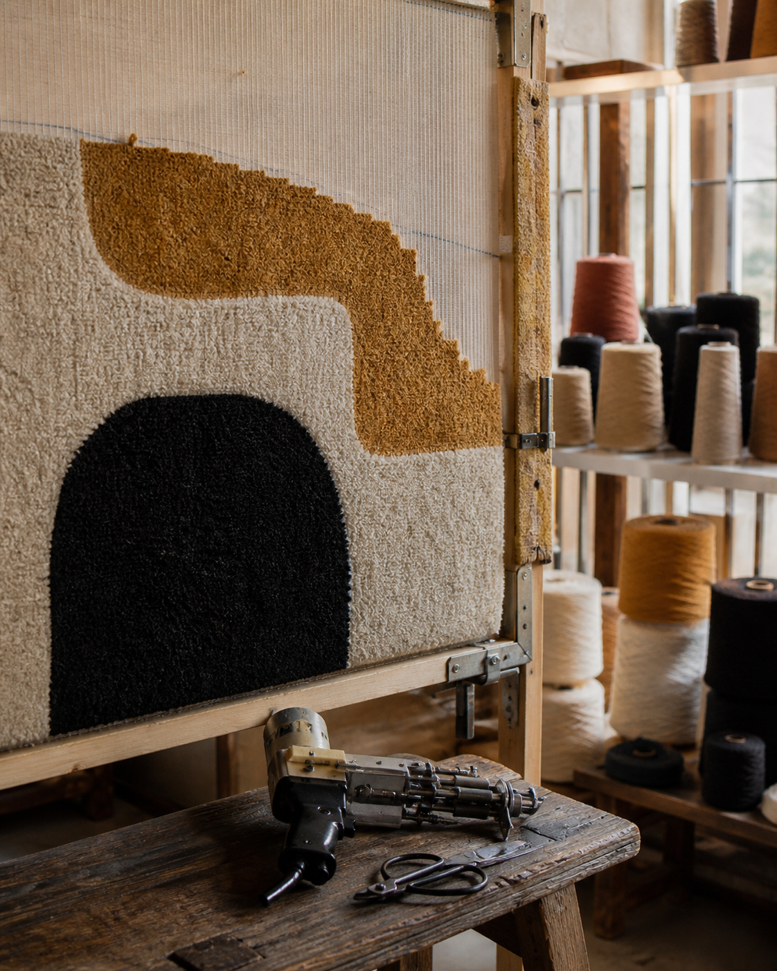 Fabrication artisanale d'un tapis TuftingStar